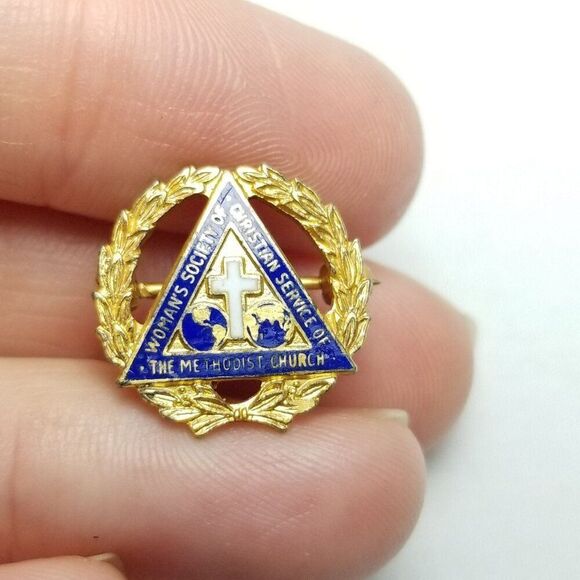 Vintage Methodist Church Women Society Christian Service Sterling Silver Pin - Picture 5 of 6